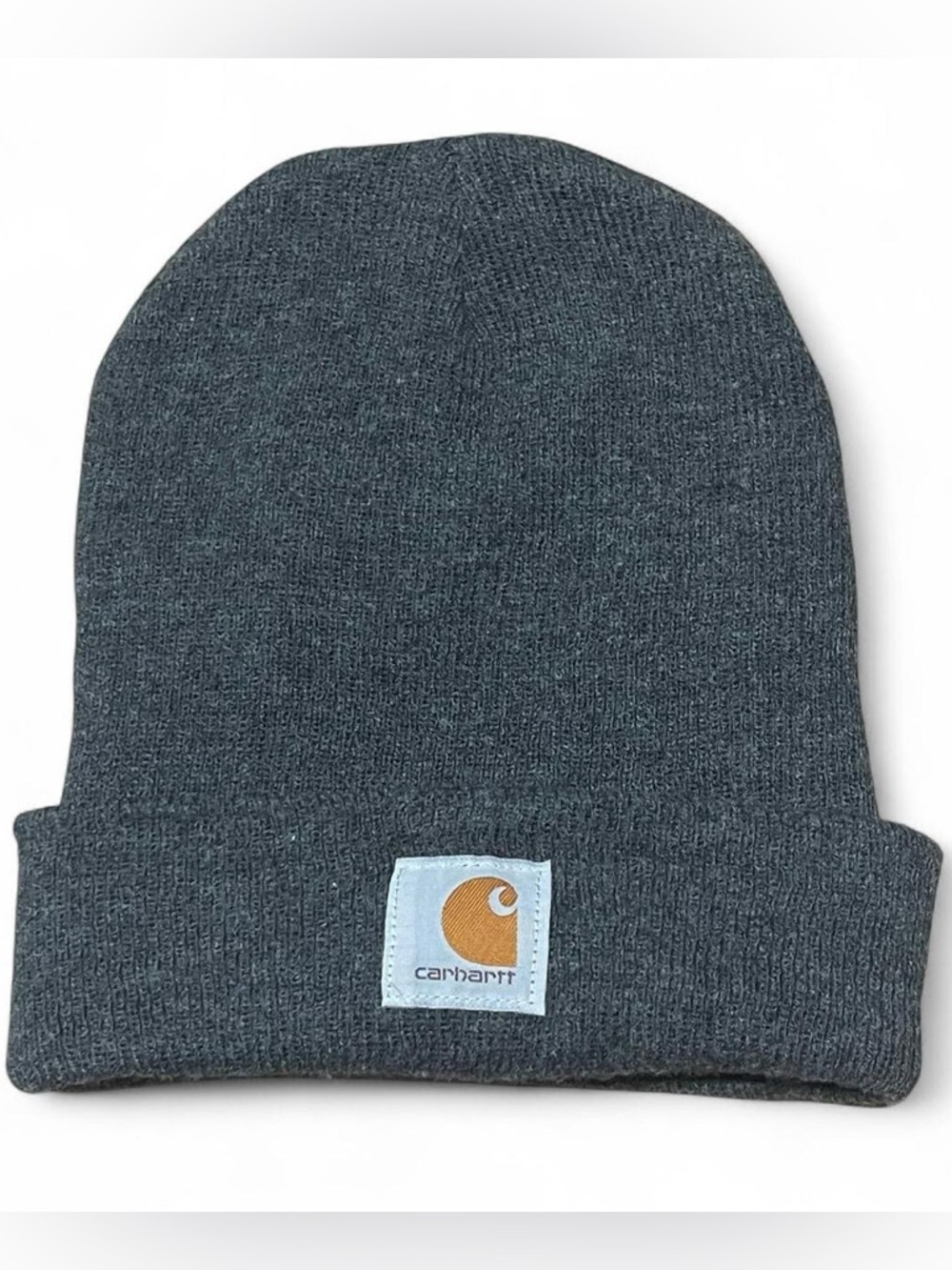Carhartt Knit Cuffed Classic Beanie Hat Cap Gray Winter Snow Outdoors Ski
